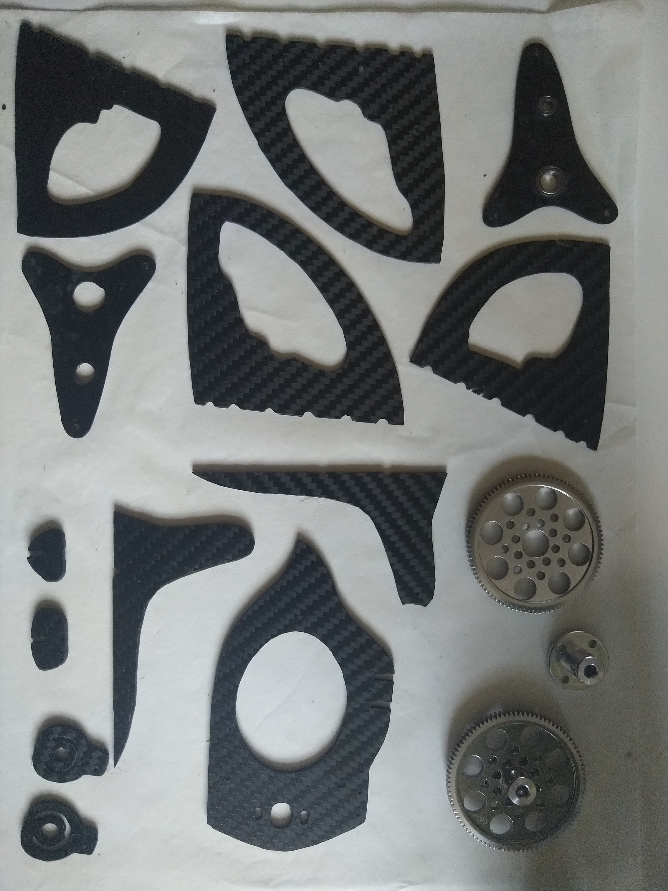 Aluminium Gears and Carbon parts