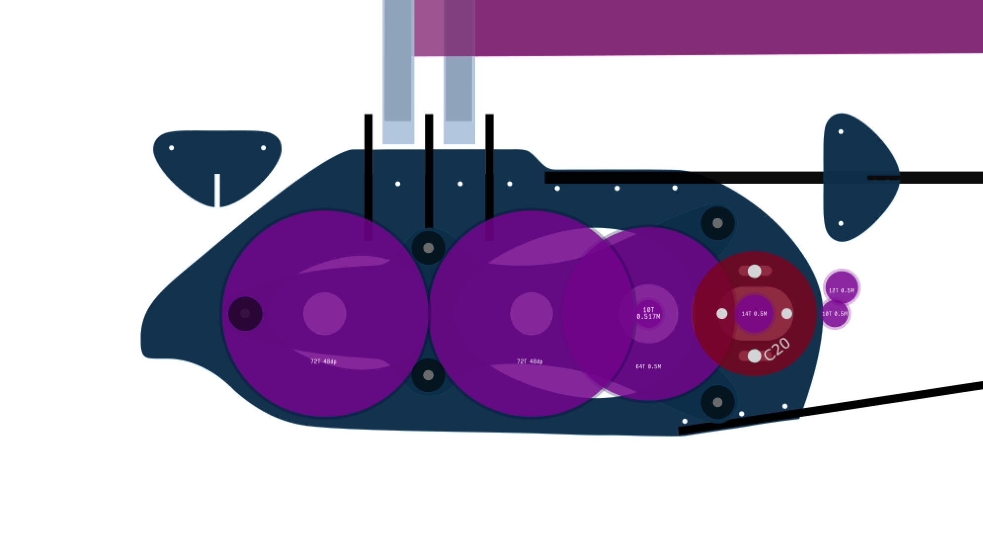 closeup of plan for drive train